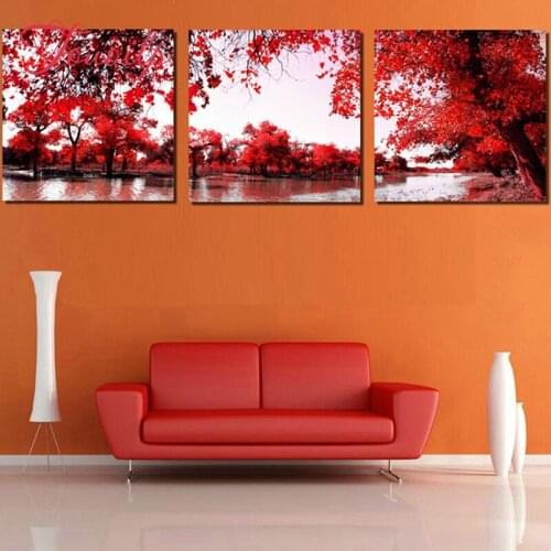 5D Red Tree River 5d diamond painting Kitchen decor,full diamond embroidery 3d,diamond mosaic needlework home decoration gifts