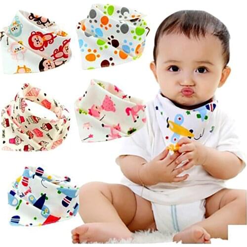 6pcs Cotton Baby Scarf Muslin Burp Cloth Bandana Bibs Newborn Baby Boy Infant Girl Toddler Scarf Bib Kids Feeding Baby Bibs