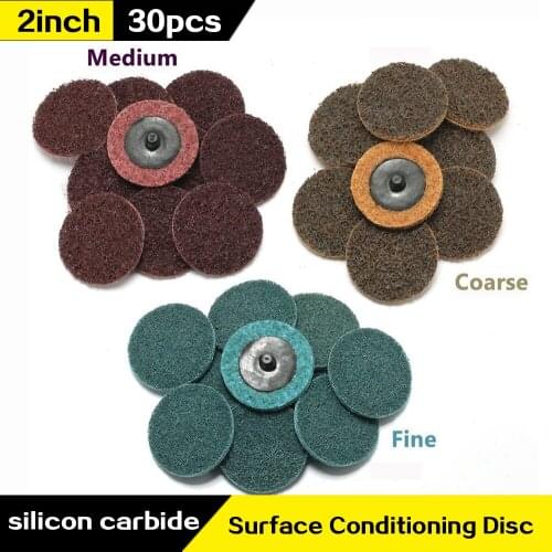 2inch Abrasive Roloc Sanding Disc 30pcs Nylon Surface Conditioning Disc Quick Change Disc for Polish Rust Paint Removal