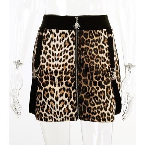 Punk Bandage Skirt Y2K Streetwear High Waist Skull Pendant Mini Skirts Harajuku Goth Zipper Women Sexy A Line Skirts