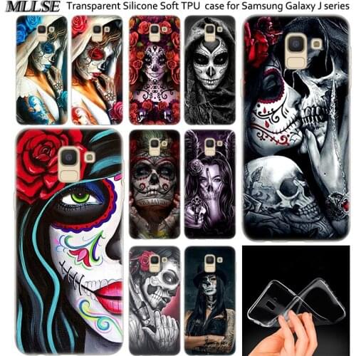 Catrinas and skull Soft Silicone Case For Samsung Galaxy J2Pro J4 J6 J8 2018 J3 J5 J7 2016 2017EU Prime CORE Plus Fashion Cover