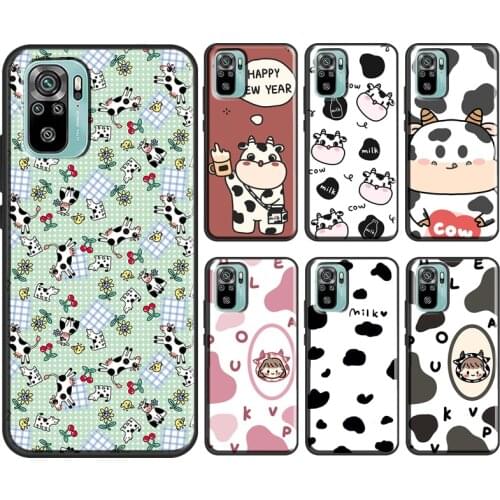 Cow Milk Moo Pattern Print For Xiaomi Redmi Note 9 7 8 10 Pro Note 9S 8T Cover For Redmi 9C 9 9T 6A 7A 8A 9A Case