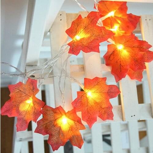 Halloween Decor Maple Leaves Led Garland Fairy String Light Christmas Decoration Fall Decor for Home DIY Halloween Decoration