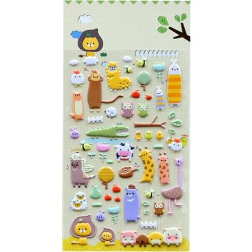 Wedding Party Decorative Gifts Sales Decorative Craft Adhesive Bubble Diary Kawaii Animal Photo Puffy Stickers Biscuits Cake