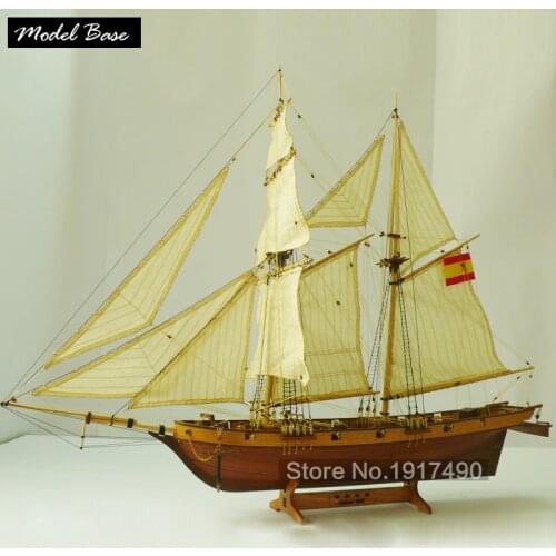 Wooden Ship Models Kits Scale 1/48 Model Ship Train Hobby Diy Educational Toy Wooden Model 3d Laser Cut Halcon 1840 (Spain)