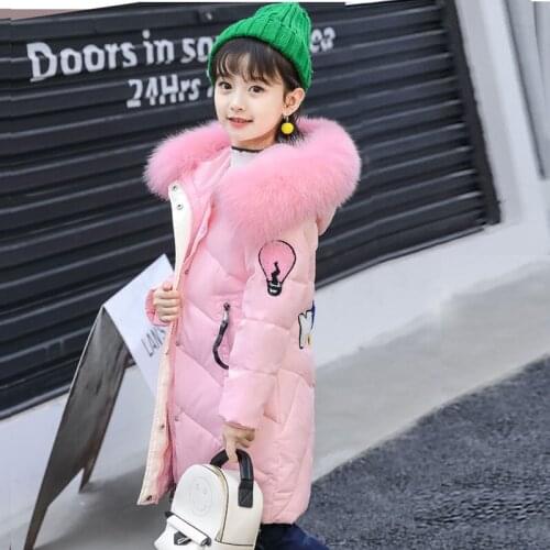 Kids Winter School Girls Children Clothing Boys Long Jacket Baby Girl Clothes Faux Fur Collar Coat Snowsuit Outerwear Coat Parka
