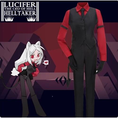 Helltaker Cosplay Costume Cerberus Red Shirt Uniform Women Girls Halloween Carnival Vest Pants Shirt For Women