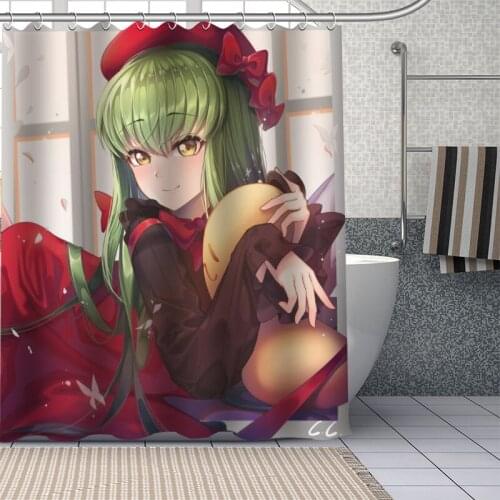 Hot Custom Anime Character Cheese-kun Curtains Polyester Bathroom Waterproof Shower Curtain With Plastic Hooks More Size