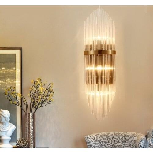 Crystal minimalist glass wall lamps warm aisle corridor creative restaurant bedside lamp bedroom living room ZH SJ104