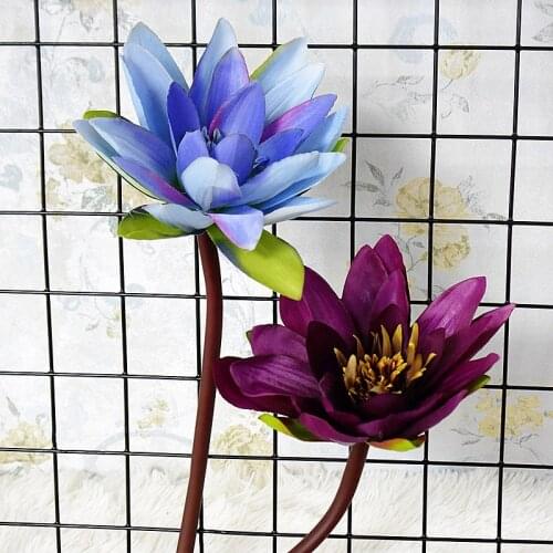 Artificial Silk Lotus Flowers Branch Wedding Party Home Decoration Fake Dahlia Flower