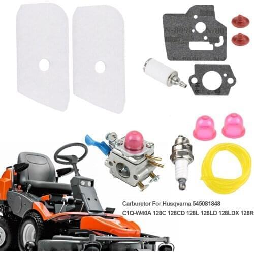 Carburetor For Husqvarna 545081848 C1Q-W40A 128C 128CD 128L 128LD 128LDX 128R Gaskets Filter Spark Plug Oil Tube Check Valves