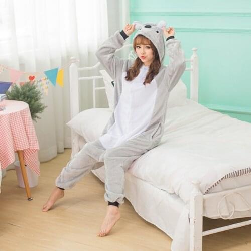 Halloween Costume Anime Cosplay Kigurumi Adult Koala Onesies Jumpsuit Warm Hooded Pajamas For Women Men