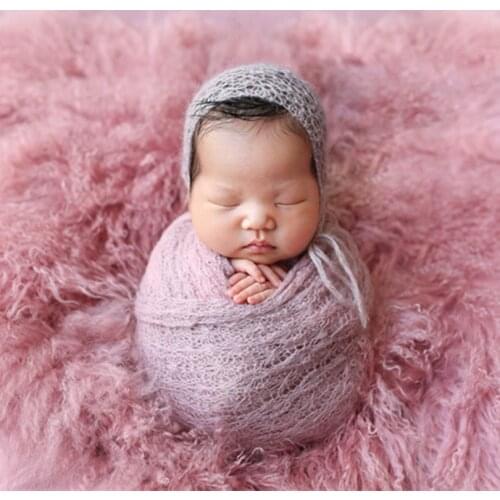 Round Curly Wool Blanket Posing Fabric Photography Prop Backdrop Basket Filler Long Pile Flokati Newborn Photo Props