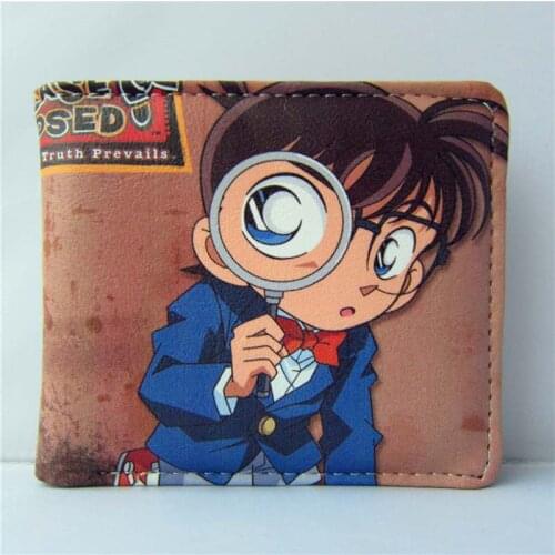 Cool Design : Anime Folding Wallet for Youth & Students etc/Detective Conan/Case Closed High Quality Short PU Purse