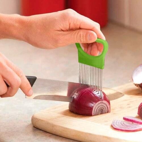 Kitchen Accessories Tomato Vegetables Cutting Aid Holder Guide Slicing Cutter Safe Fork Cucumber Fruit Vegetables Tools