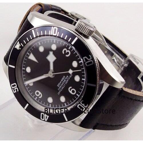 41 Nologo Dress Mechanical Men Watch 21 Jewels MIYOTA 8215 Luminous Hand Alloy Insert Sapphire Crystal