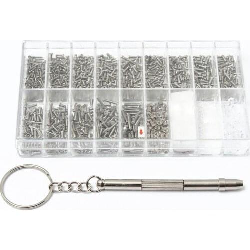 1000 pcs mini screws for eyeglass screw + screwdriver tool