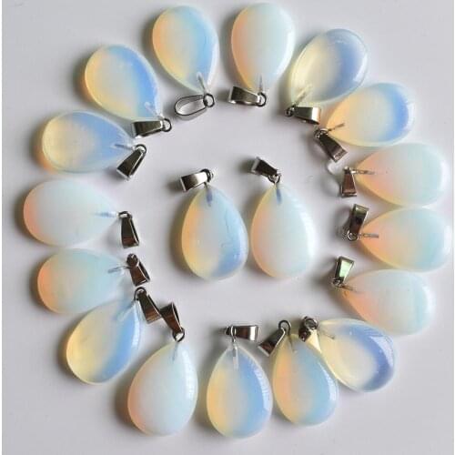 Fashion good quality Opal stone water drop shape pendants for jewelry making Free shipping Wholesale 24pcs/lot