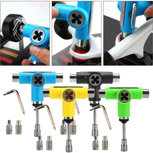 Multi Skateboard Scooter Roller Skate Longboard T Shape Tool Wrench