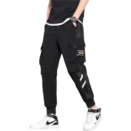 Blue Baggy Jeans Pants Drawstring Baggy 2021 Men Streetwear Casual Denim Harajuku Harem Trousers