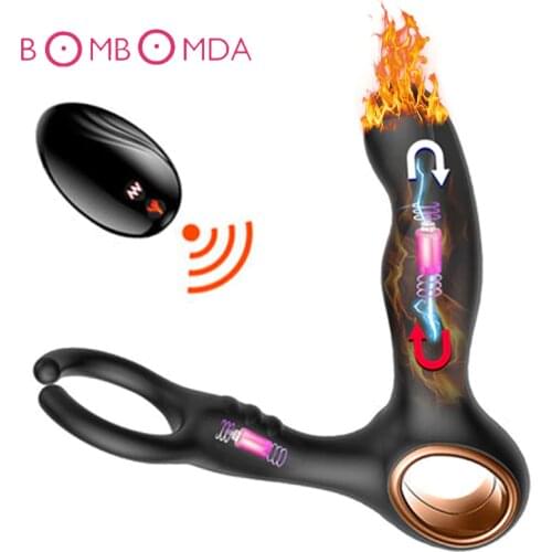 Wireless Remote Heating Dildo Vibrator For Men Prostate Massager Male Masturbator G spot Stimulation Butt Plug Sex Toys for Men