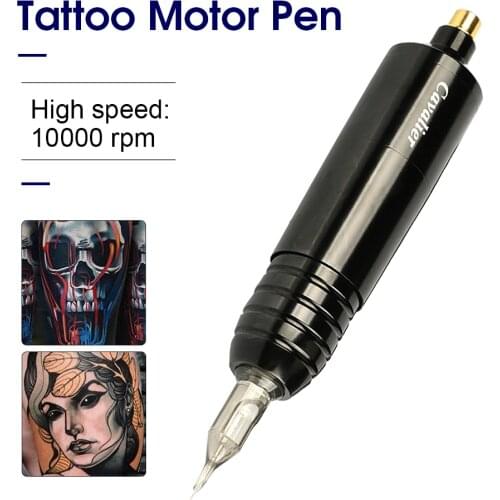 Newest Professional Tattoo Rotary Pen High Quality Speed 10000 Rpm Cavalier Steel Beads Permanent Makeup with Cartridge Needle