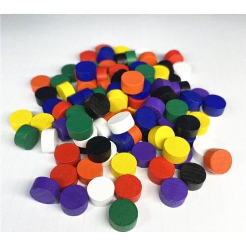 50Pcs 10*5MM 8 Colors Pawn Wooden Game Pieces Colorful Pawn/Chess For Board game/Educational Games Accessories