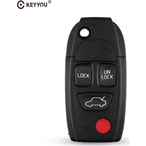 KEYYOU 3+1 4 Buttons Remote Flip Folding Key Shell Case Fob Keyless For Volvo XC70 XC90 V50 V70 S60 S80 Key Auto Case Cover
