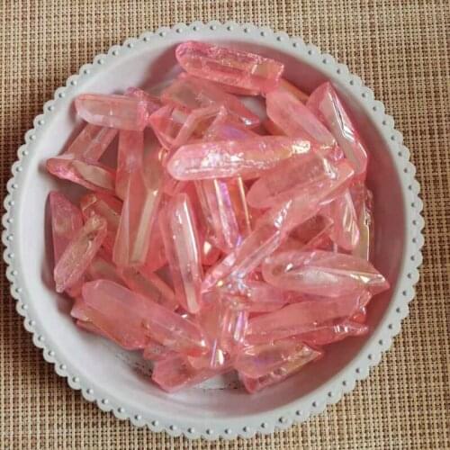 Aura Pink Quartz Minerals Crystals Specimen Natural Stones Reiki Healing Gemstones Home Decoration