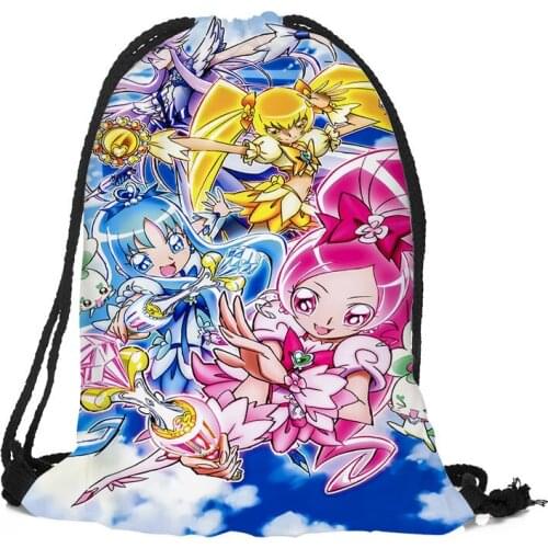 Custom Smile Precure Backpack Drawstring Bag Travel Beach School Bag Multi-function Backpack Printing