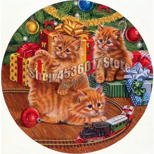 Diy Diamond Painting Christmas Animals Cats Diamond Mosaic 5D Sets Embroidery Needlework Handmade Crafts Home Decoration Full