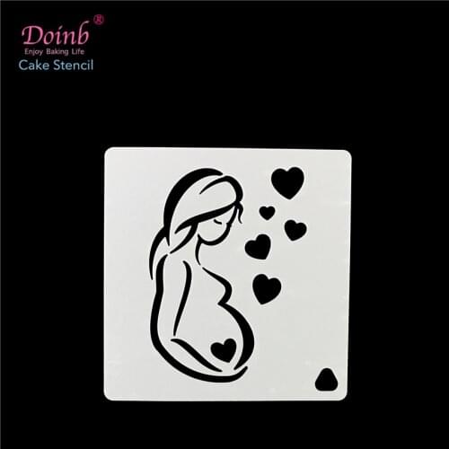 DIY Love Heart Mothers day Plastic Stencil Pad Spray Flower Cake Mold Strew Duster Cupcake Decoration Baking Tool Moulds FQ4137