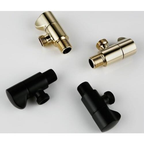 Solid Brass Gold/Black Angle Valves 1/2"Male x 1/2" Male Bathroom Bidet Valve Matt Black filling valve Bathroom Accessories