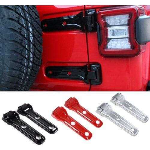 Spare Tire Tailgate Door Hinge Frame Trim Protect Cover Rear Door Hinge Cover Sticker Decoration For Jeep Wrangler JL 2018 2019
