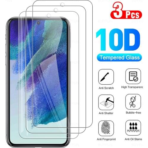 3Pcs Full Cover Protective Glass For Samsung Galaxy S21 FE Phone Glas Screen Protector Film For Sansung Sumsung S 21 S21FE 6.41"