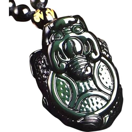 Women Necklace Pendant Ice Rainbow Eye Obsidian Dragon Turtle Money Turtle Amulet Pendant Gift for Female Fine Jade Jewelry