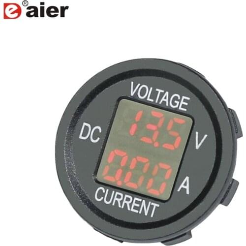 1PCS Red Volt-Ammeter and Standard Nut Display 5-48V/0-10A 16A 12V Digital Electronic Digital Short Body