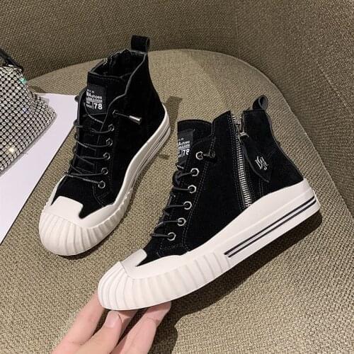 2020 Trend Ladies Shoe Tie Flat Heels Ladies Boots Plus Size Retro PU Leather Womens Short Boots Office Shoes