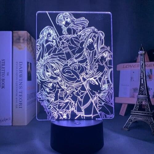 3d Lamp Anime No Game No Life Light for Kids Bedroom Decor Night Light Birthday Gift Manga Gadget No Game No Life Lamp