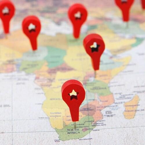 40Pcs/set Map Markers Wooden Drawing Photo Wall Studs Cork Board Pins Thumbtack Pushpins Painting Tool