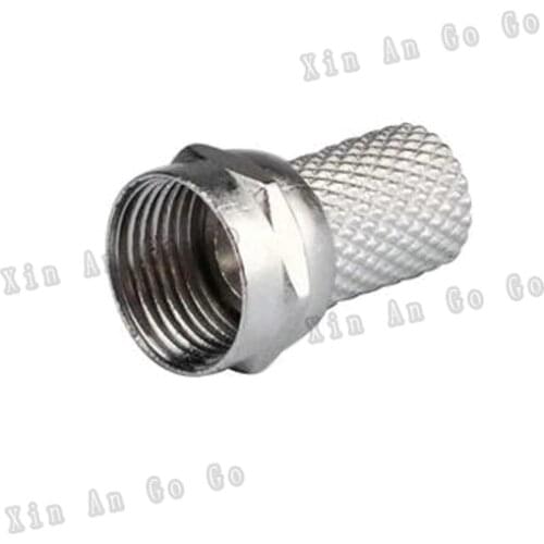 50pcs F male crimp RF Coxial connector F male Plug straight Crimp for RG6 75-5 coaxial cable TV SCREW plug SAT RG6 CT100 WF100