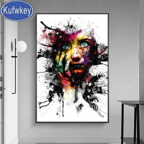 Diamond Embroidery Abstract Graffiti Art Girs Face 5D Diamond Painting Full Square/Round drill Mosaic Diamond Art Woman Wall Art