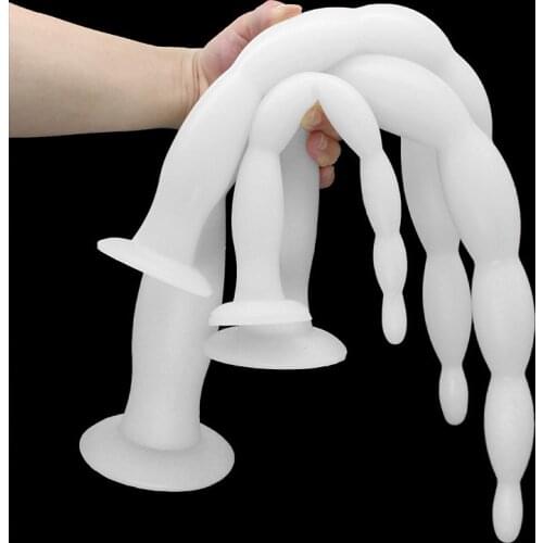 Super Long Anal Dildo Pull Bead Butt Plug Adult Sex Toys For Women Men Strapon Prostate Massager Suction Cup Soft Anal Whip