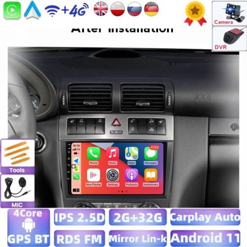 9''2G RAM+32G ROM Navigation Player Auto radio Stereo Android For Mercedes Benz W203 CLKW203 C200 Multimedia Radio With Wifi IPS