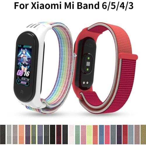 Bracelet for mi band 6 5 Strap Nylon Sport loop Belt pulsera correa Miband 5 strap Wristband for xiaomi Mi band 4 3 Bracelet