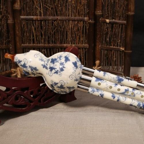 Cucurbit Hulusi Flute Natural Gourd and Bamboo Flauta Hulusi C/bB Key Musical Instrument Professional Detachable Flute Hulusi