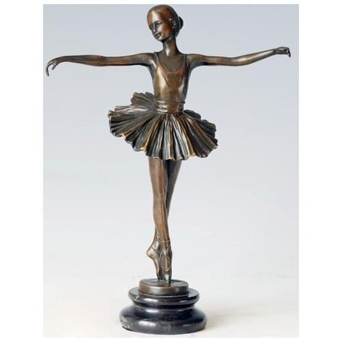 Arts Crafts Copper Factory Cost Modern Western Ballerina Dancer Bronze Sculpture Ballet Girl Meg Figurine EP-277
