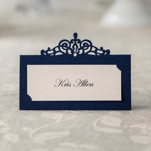 24pcs Blue Place Card Holder Table Centerpieces Number Name Card Wedding Banquet Decoration Event Party Cards & Invitations