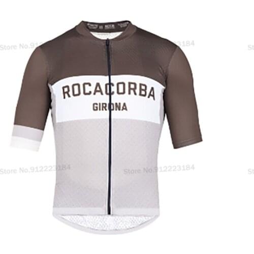 Spain Rocacorba Girona Retro Cycling Jersey Men Bike Jersey Short Sleeve Mtb Shirt Clothing Maillot Ciclismo
