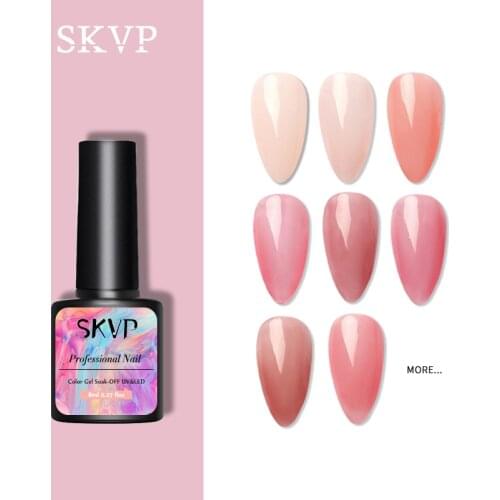 SKVP 8ml Pink Matte UV Gel Nail Polish Peach Color Matte Top Coat Soak Off Nail Art Gel Varnish Varnish Base Nails Art DIY